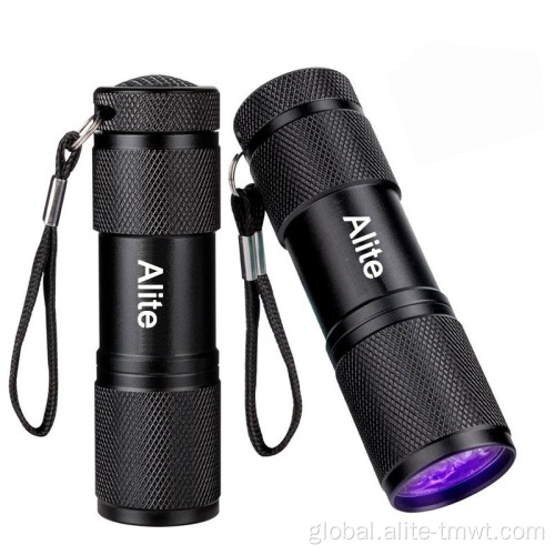 385nm 9 Led Uv Flashlight 9 LED UV Flashlight Aluminum Blacklight Keychain Flashlight Manufactory